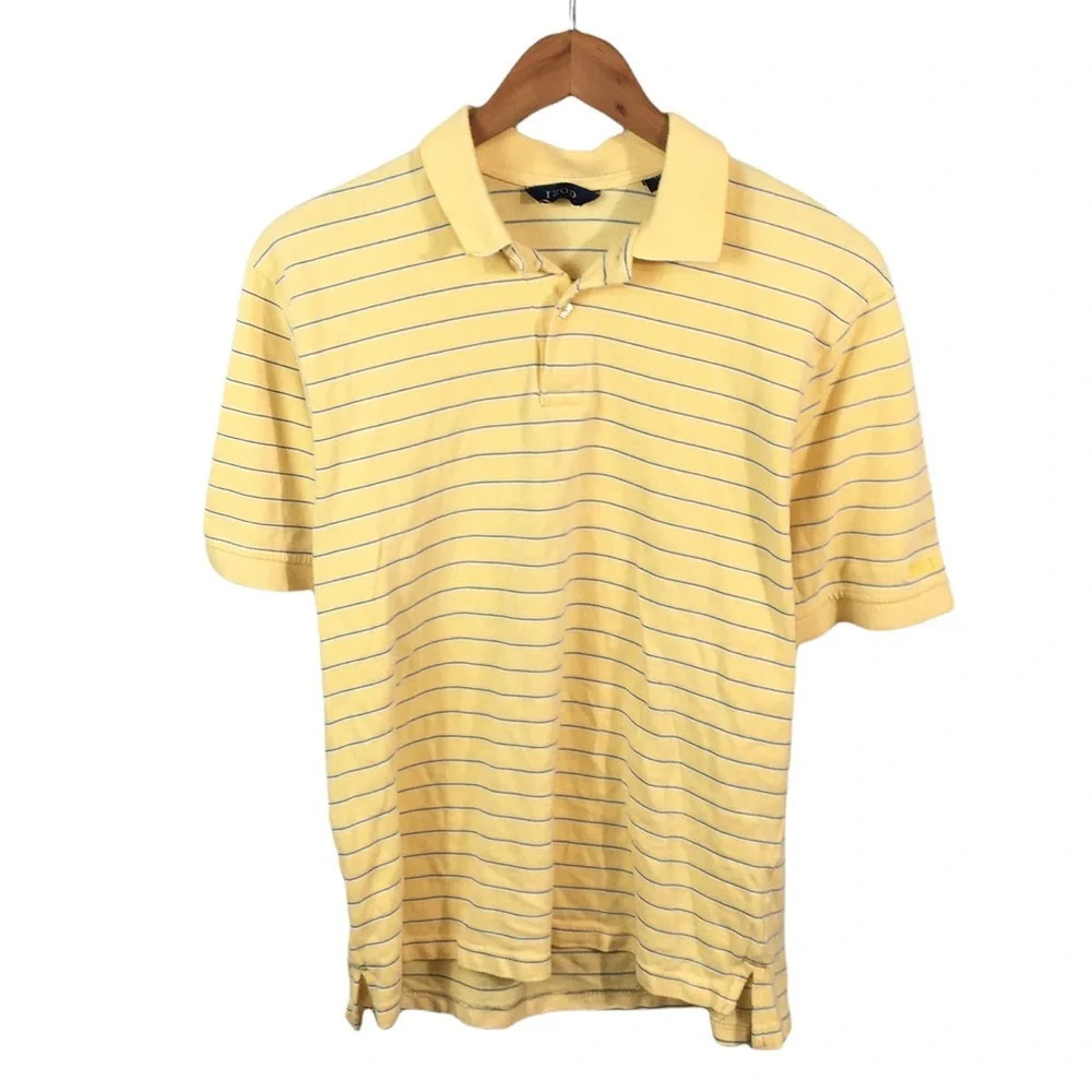 PO519 Mens IZOD Designer Striped Short Sleeve Trendy Polo Shirt M